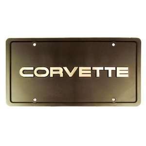   License Plate with Chrome C4 Style Letter & Border Automotive