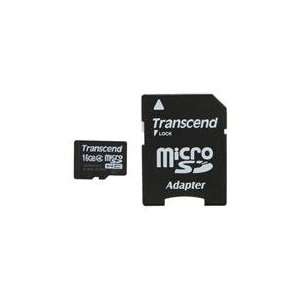  Transcend 16GB Micro SDHC Flash Card with Adapter 