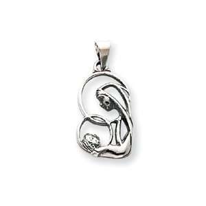  Sterling Silver Our Lady Of Sorrows Charm   JewelryWeb 