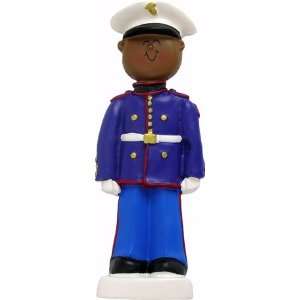   Male African American Personalized Christmas Ornament 