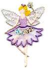 Fairy In Purple W/ Wand Metallic Embroidery/Seq​uins Iron On 