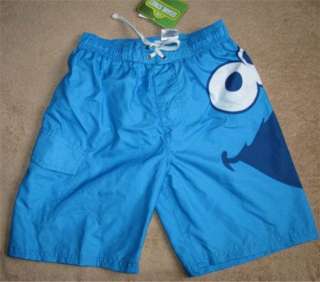 SESAME STREET Cookie Monster Swim Trunks Shorts sz 6/7  