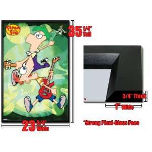  Framed Phineas And Ferb Poster Kids Rock Guitar Fr6715 