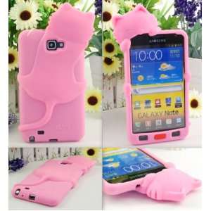 PINK Cute Lovely Kitten Cat Silicone Case Cover For Samsung Galaxy 