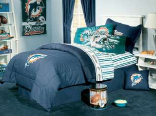 nEw NFL Miami DOLPHINS Full BEDDING Football SHEETS SET  