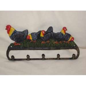  Cast Iron  Rooster  Wall Mount Hanging Clothing Hook 