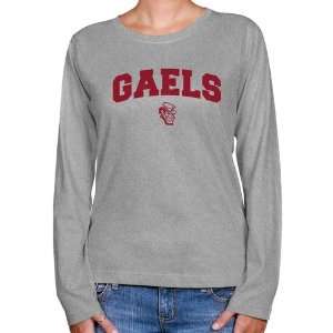 NCAA Iona College Gaels Ladies Ash Logo Arch Long Sleeve Classic Fit T 