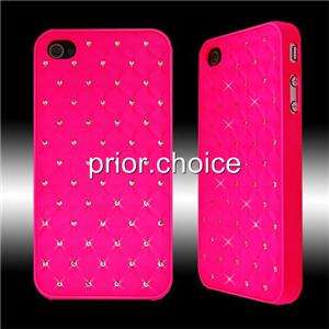 LUXUARY FLUORESCENT PINK BLING SHINY CRYSTALS HARD CASE COVER FOR 