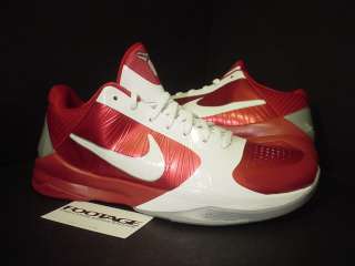Nike Zoom Kobe V 5 TB RED WHITE METALLIC SILVER DS 10  