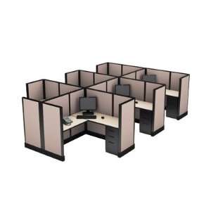  Cube Solutions Mid Height Space Saver Cubicles, Pod of 6 