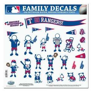  Texas Rangers 11in x 11in Family Car Decal Sheet 