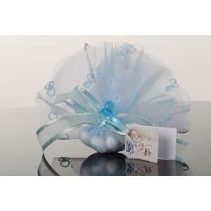  EFC0930   Blue Tulle with Confetti, Pacifier and Ribbon 