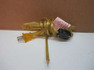 Gold Electric Lamp Cord 8 Feet with Plug and Switch  