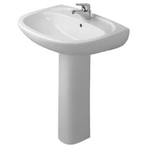 Duravit D13001001 White/WonderGliss Duraplus 25 1/2 Pedestal Sink 