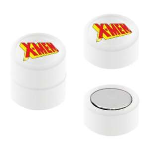 Pair of White Classic X Men Logo Magnetic Cheater Plugs 