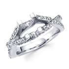   Semi Mount Diamond Engagement Ring 14k White Gold Split Shank 1/2 CTW