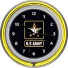 Army Chrome Double Ring Neon Clock