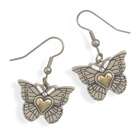   Sterling Sterling Silver And 14 Karat Gold Butterfly Earrings