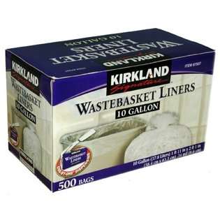 Kirkland Signature Wastebasket Liners Trash Bags 10 Gallon, 500 Bags 