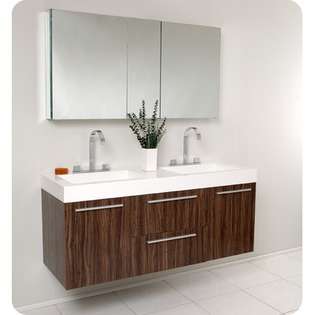 Fresca Bath Opulento Modern Double Bathroom Vanity w/ Medicine Cabinet 