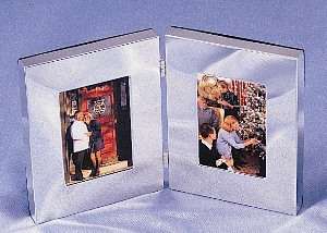 SILVER PLATED DOUBLE HINGED PICTURE PHOTO FRAME  