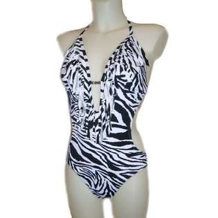Womens S XL Zebra Fringe Monokini swimsuit, swimwear  Marina West 
