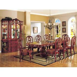 Cyber Furnishing Double Pedestal Dining Table Set 
