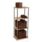 Convenience Concepts Four Tier Tower Shelf with Metal in Cherry and 