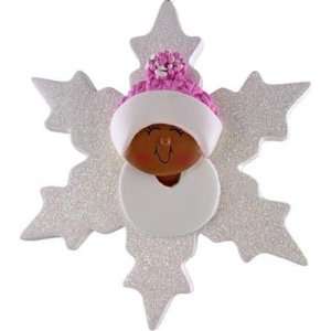  African American Baby Girl Snowflake Ornament