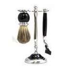 Simple L Black & Chrome BB23 Shaving Shave 3 Pc Set with Mach 3 Razor 