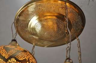 in 1 Moroccan Brass Ceiling Light Fixture / Lamp / Chandelier  