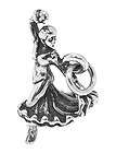sterling silver 3d fancy spanish spain flamenco dancer charm pendant