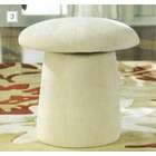 Coaster Mushroom shaped swivel foot stool ottoman in a light color 