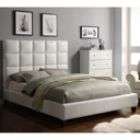 Oxford Creek Full Bed Tufted Faux Leather White