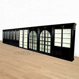 Large Solid Dark Brown 36Ft Bookcase Bookshelf Display Cabinet Set (11 