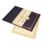 Geographics Ivory Gold Embossed Certificates, Blue Cover, 6/Pk