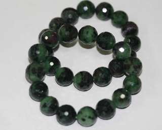 Untreated Ruby Zoisite Bracelet 14mm Gemstone Beads  
