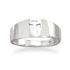 JewelryWeb Ster. Silver Small Band Cut Out Cross Ring Band Is 