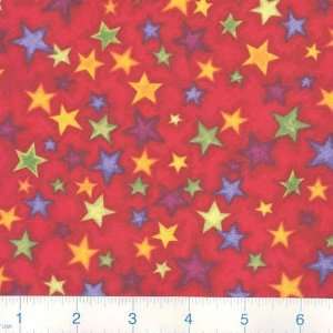  45 Wide Dash Allover Stars Red Fabric By The Yard Arts 