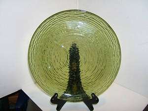 Anchor Hocking Soreno Green Glass Snack Set, Plate only  