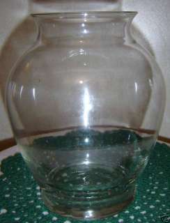 Unmarked Clear Glass Vase Nice Bulbous Shape  