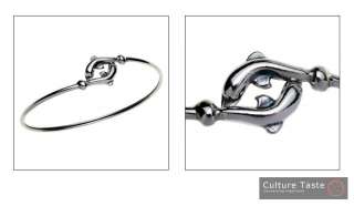 Greek Jewelry ~ DOLPHINS Sterling Silver Cuff Bracelet  