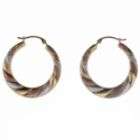 Tri color Hoop Earrings in 14K Gold and Sterling Silver