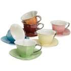 Yedi Houseware Inside Out Heart Cups and Saucers, Set of 6