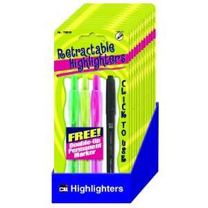  Charles Leonard 3   Retractable Highlighters, Comes with a 