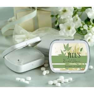 Wedding Favors Green Falling Leaves Design Personalized Glossy White 