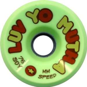  Dregs Luv Yo Mutha 76mm Green Soy Compound Skate Wheels 
