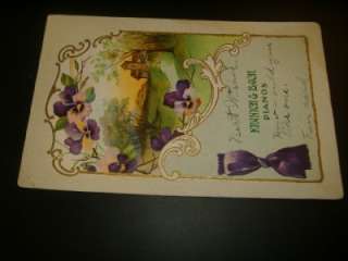 1911 KRANICH & BACH PIANOS Antique Advertising Postcard  