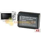   Film Protector+2x NP FW50 7.2V Battery For Sony Alpha NEX 3 Camera