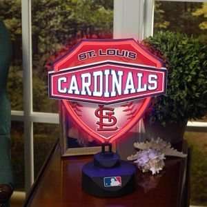 ST LOUIS CARDINALS 14 IN NEON SHIELD TABLE LAMP